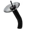 Novatto FALLS Single Lever Waterfall Vessel Faucet, Matte Black/ Smoke Glass GF-001MB-S - alternate 1